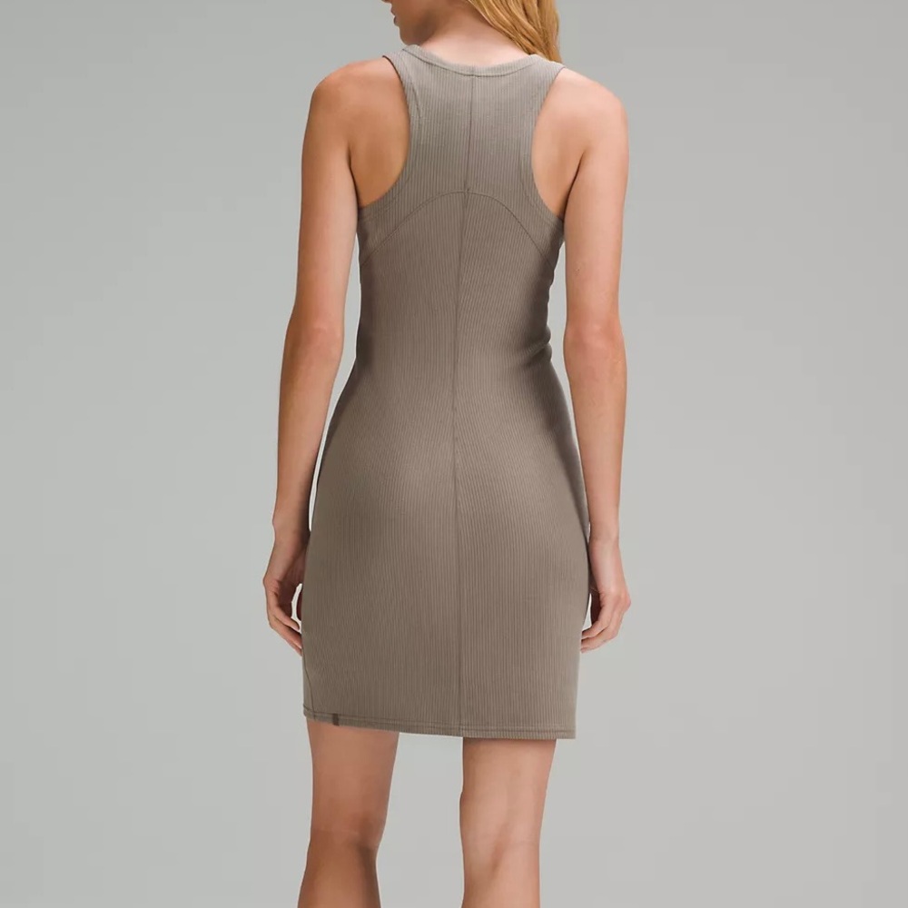 NWT Lululemon Ribbed Softstreme Slim-Fit Tank Dress - Nomad - Picture 4 of 8